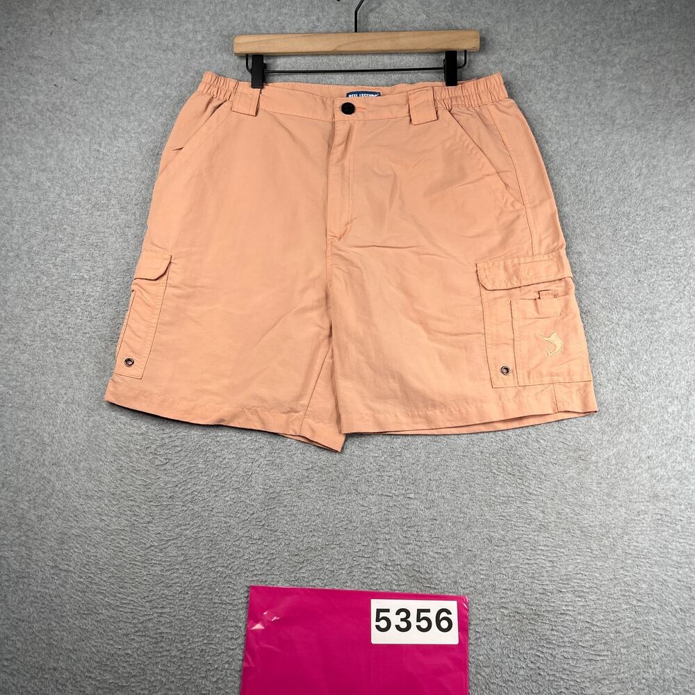 Reel Legend Performance Shorts Large Light Coral Cargo Nylon Fishing *SEE